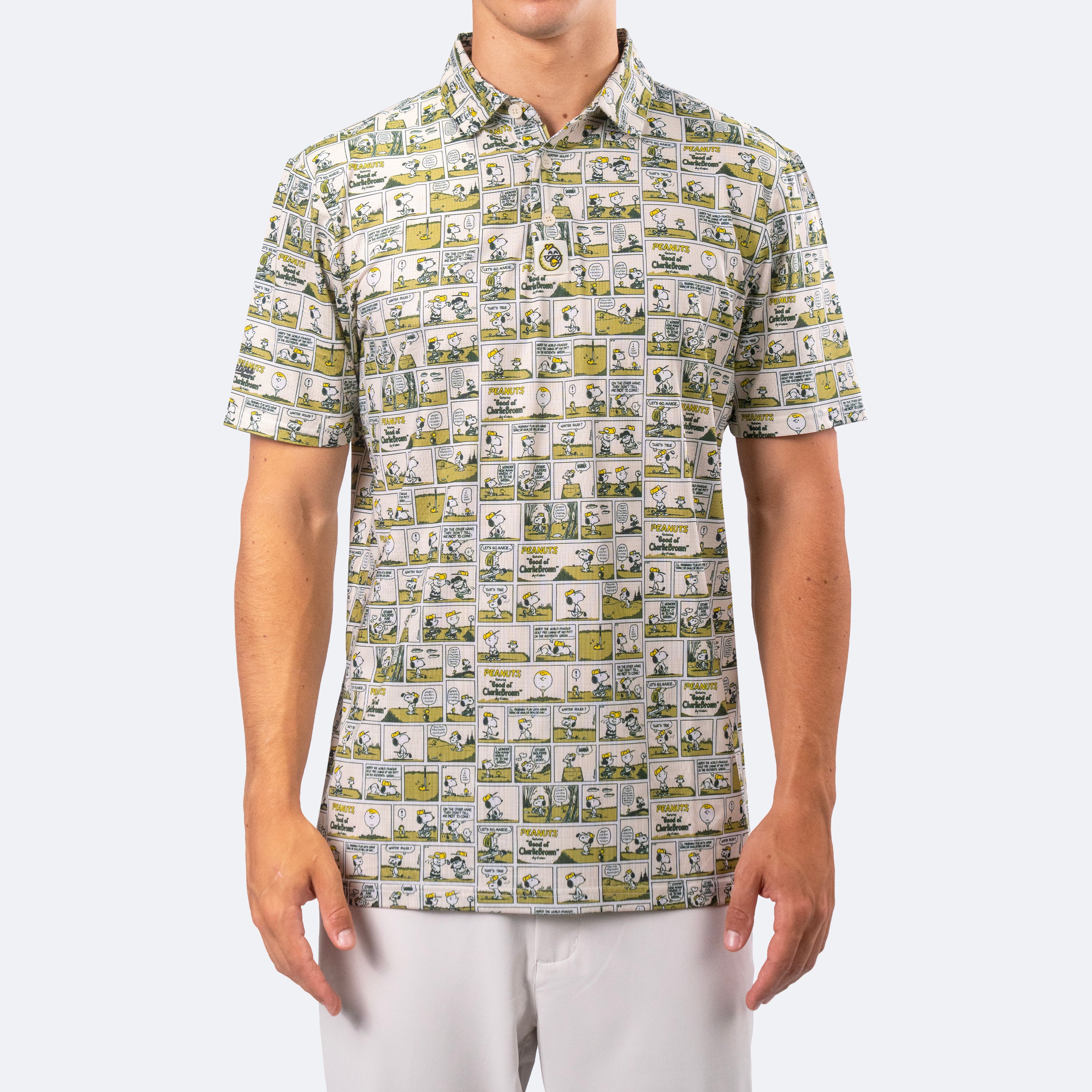 Peanuts Sunday Strip Polo Green