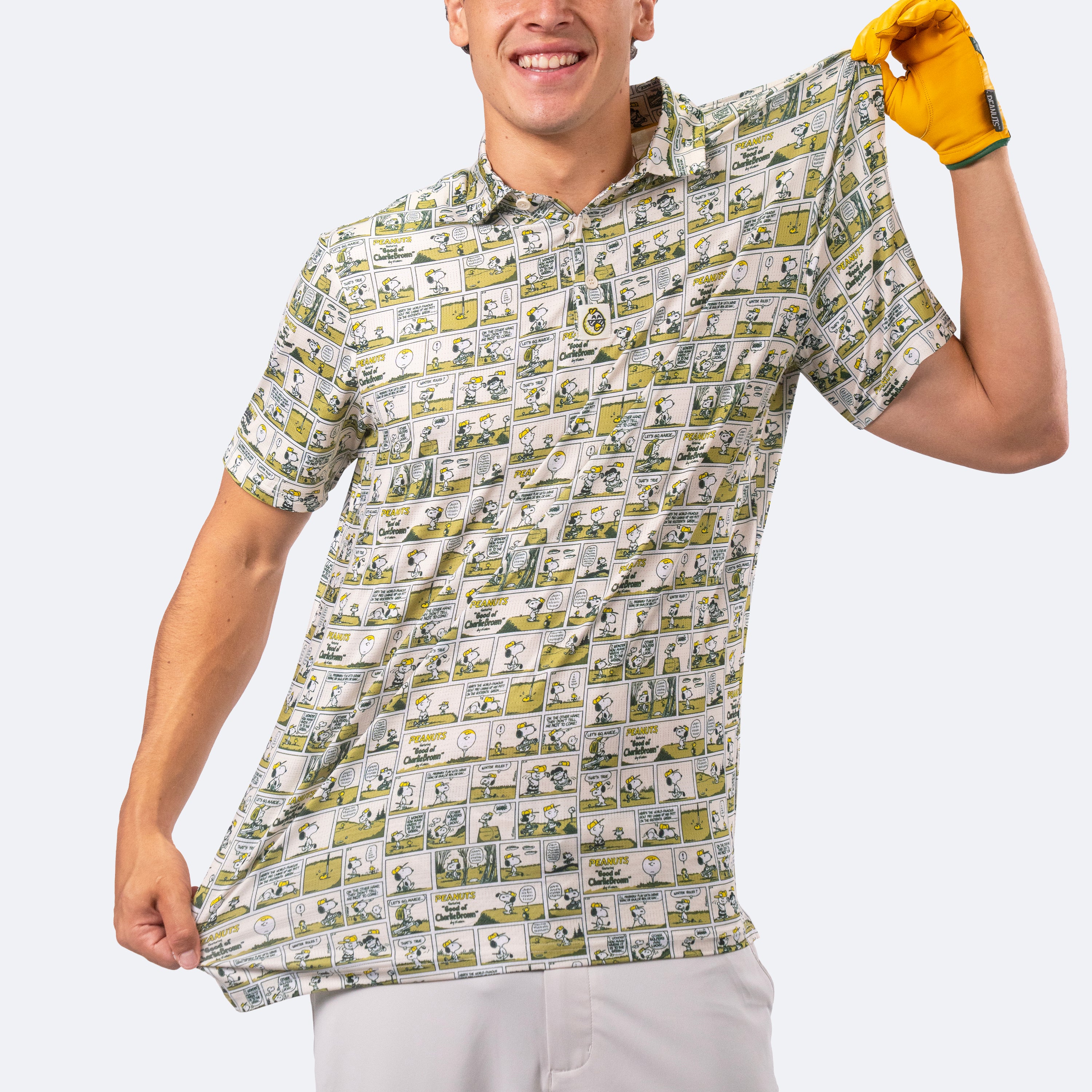 Peanuts Sunday Strip Polo Green