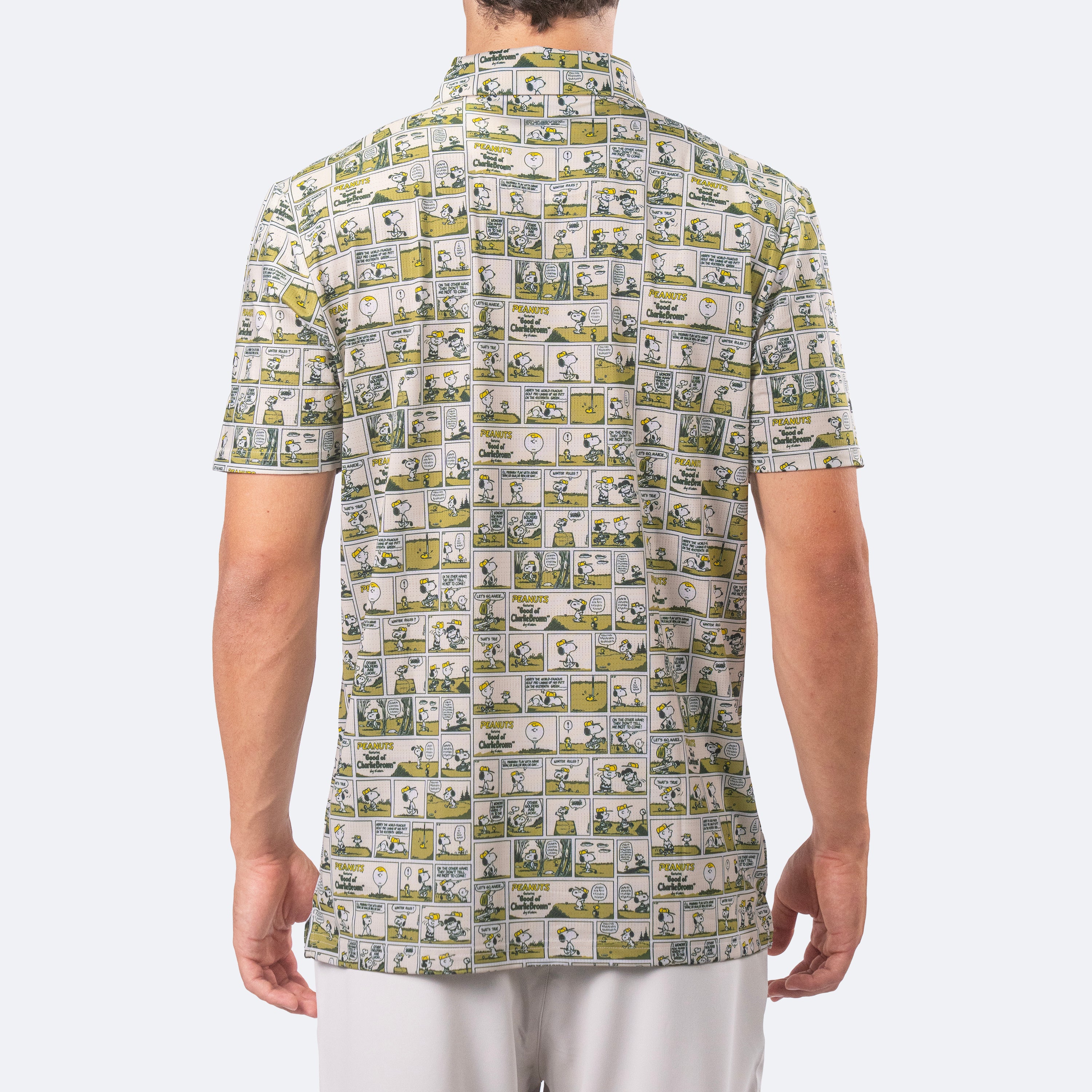 Peanuts Sunday Strip Polo Green