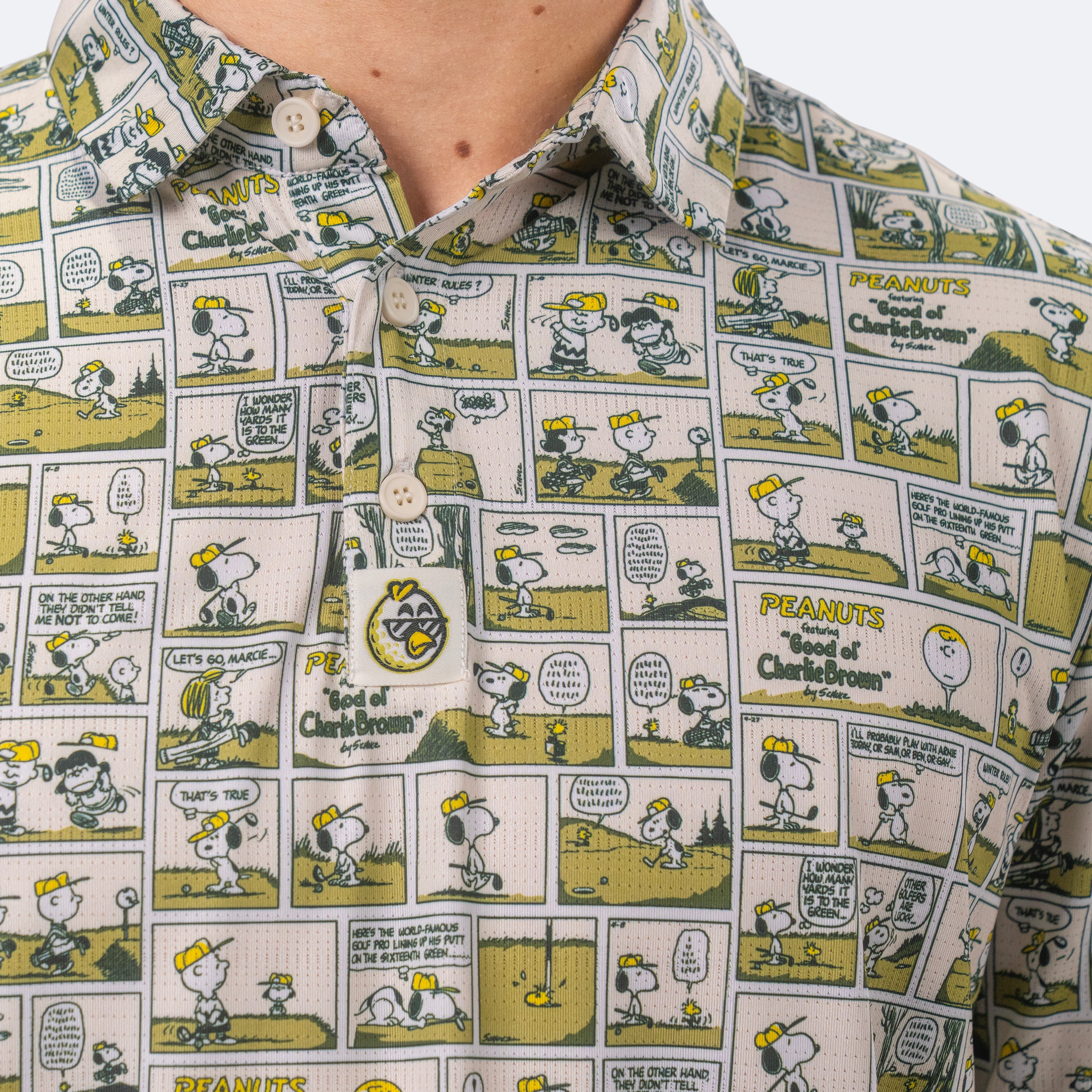 Peanuts Sunday Strip Polo Green