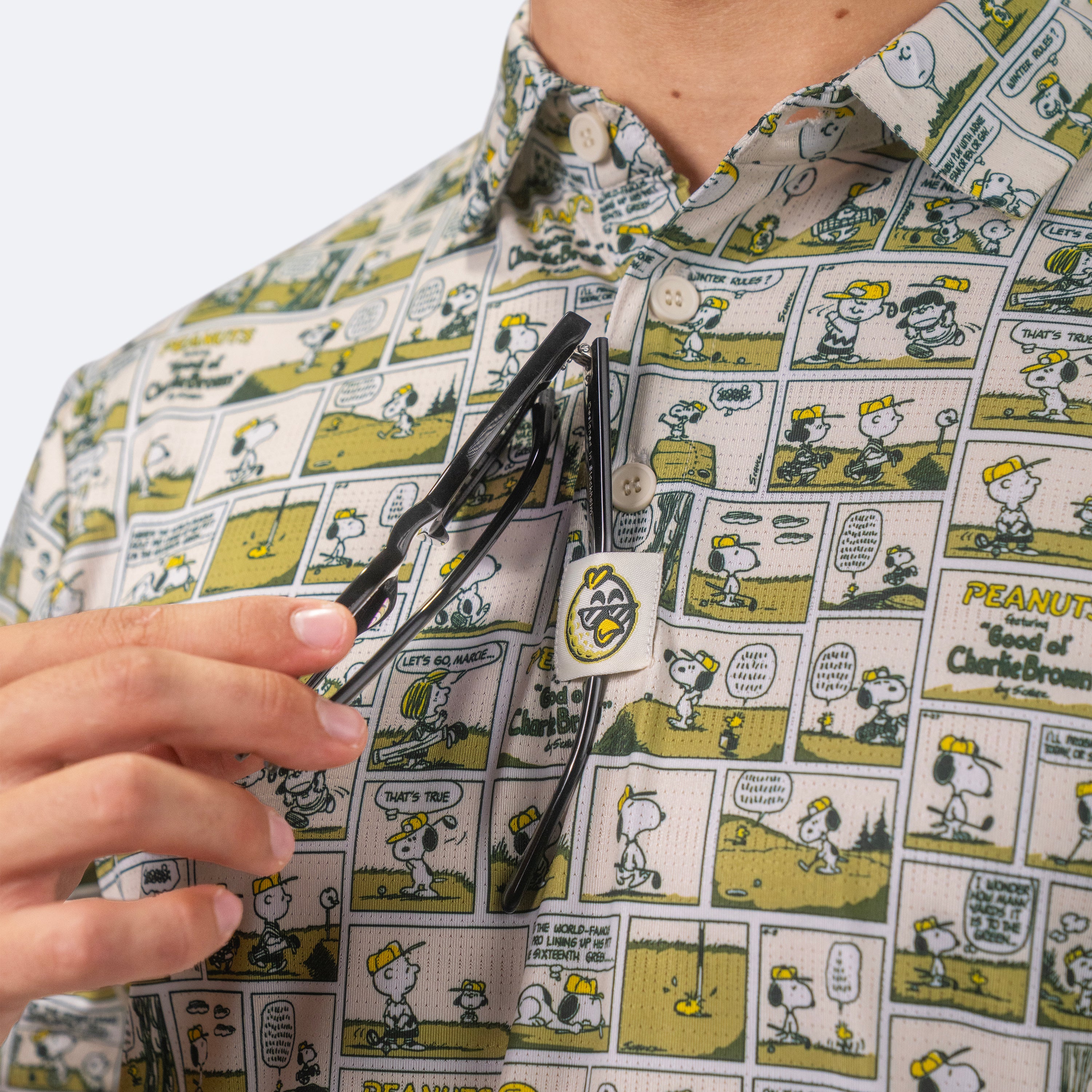 Peanuts Sunday Strip Polo Green