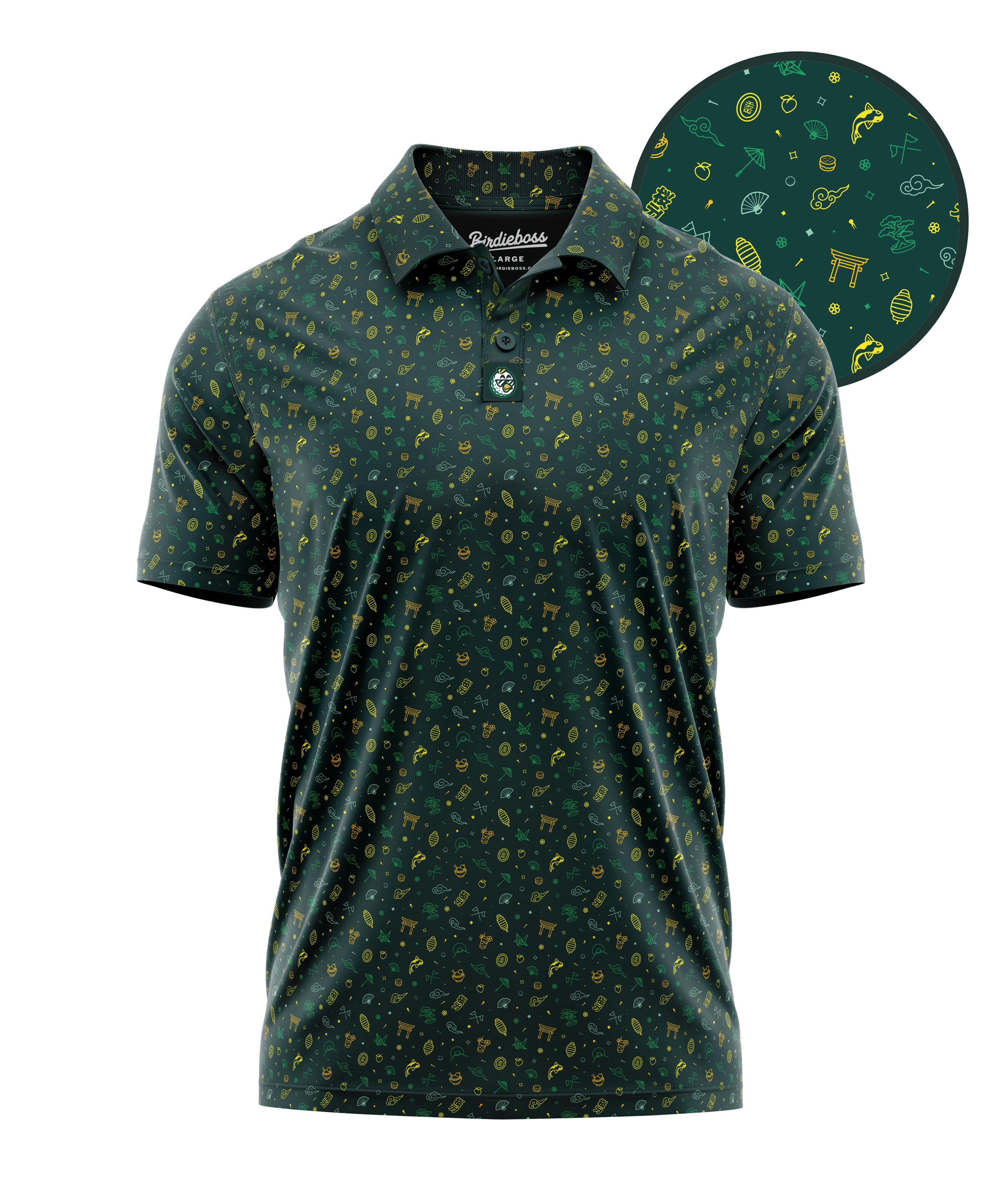 Ramen Corner Icon Polo Green