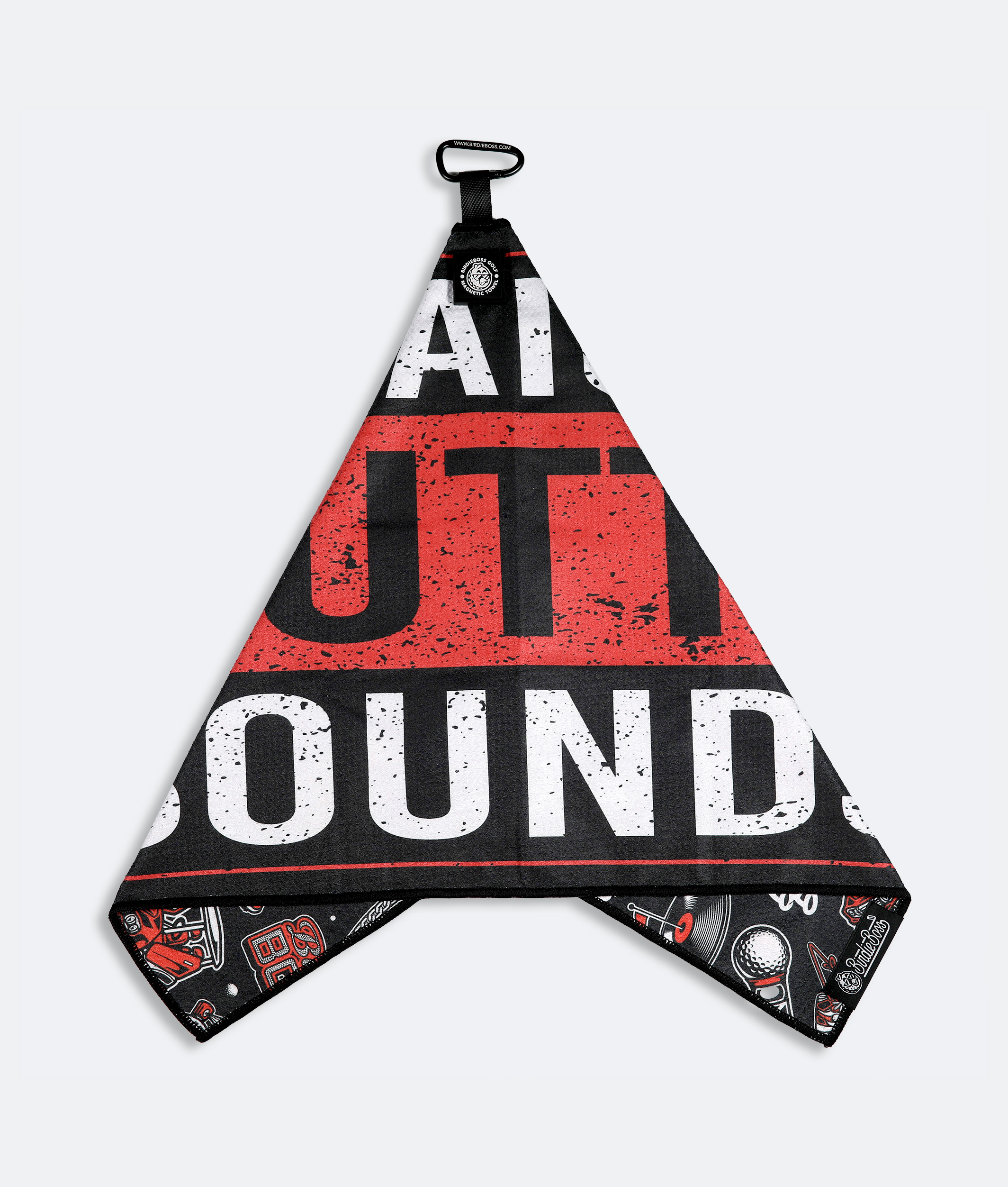 Straight Outta Bounds Red - Magnetic Golf Towel